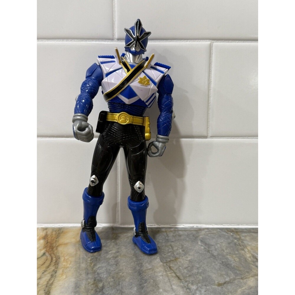 Bandai Power Rangers Super Samurai Action Figure Blue White 6" 2011